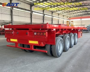 Four-axle container transport trailer