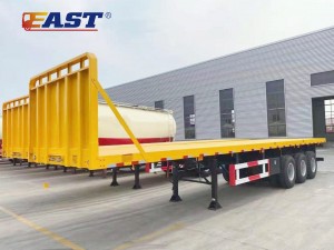 3 Axle Flatbed Semi Trailer With Front Panel