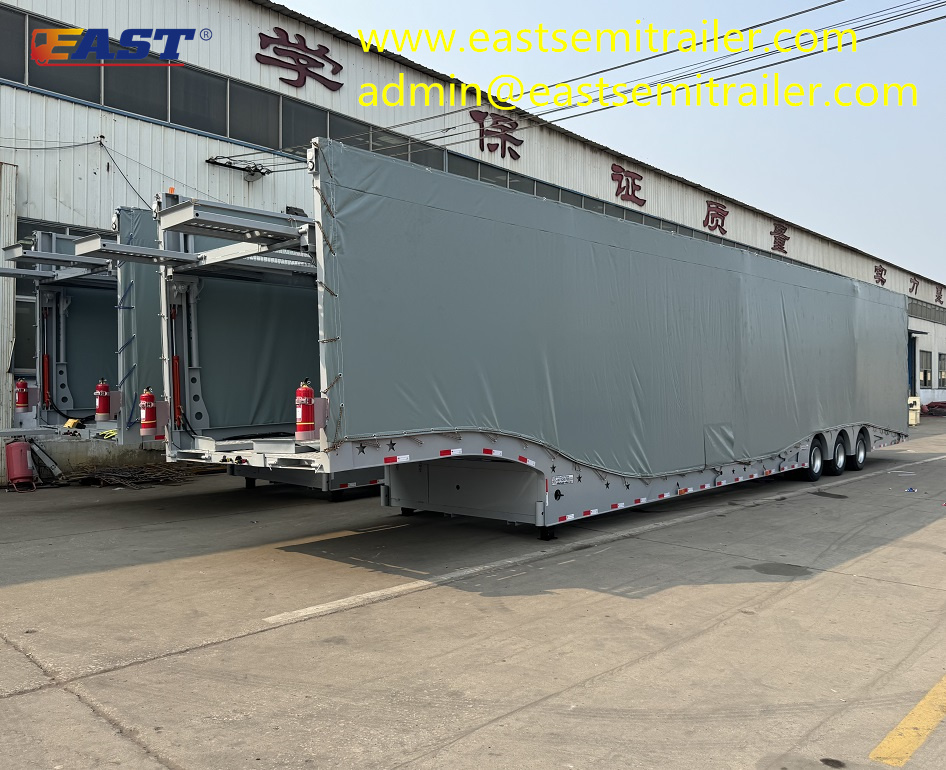 Car transport trailer with protection