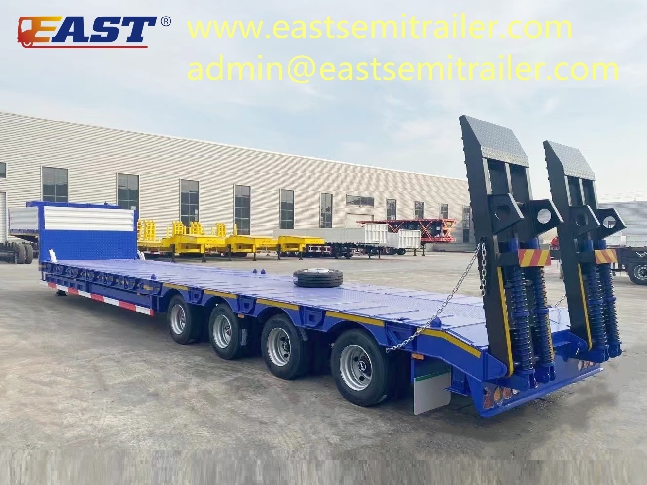 4 axle Lowbed trailer with twist lock