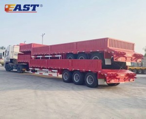 Lowbed semi-trailer with side wall