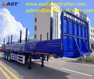 Side wall semi-trailer with stakes