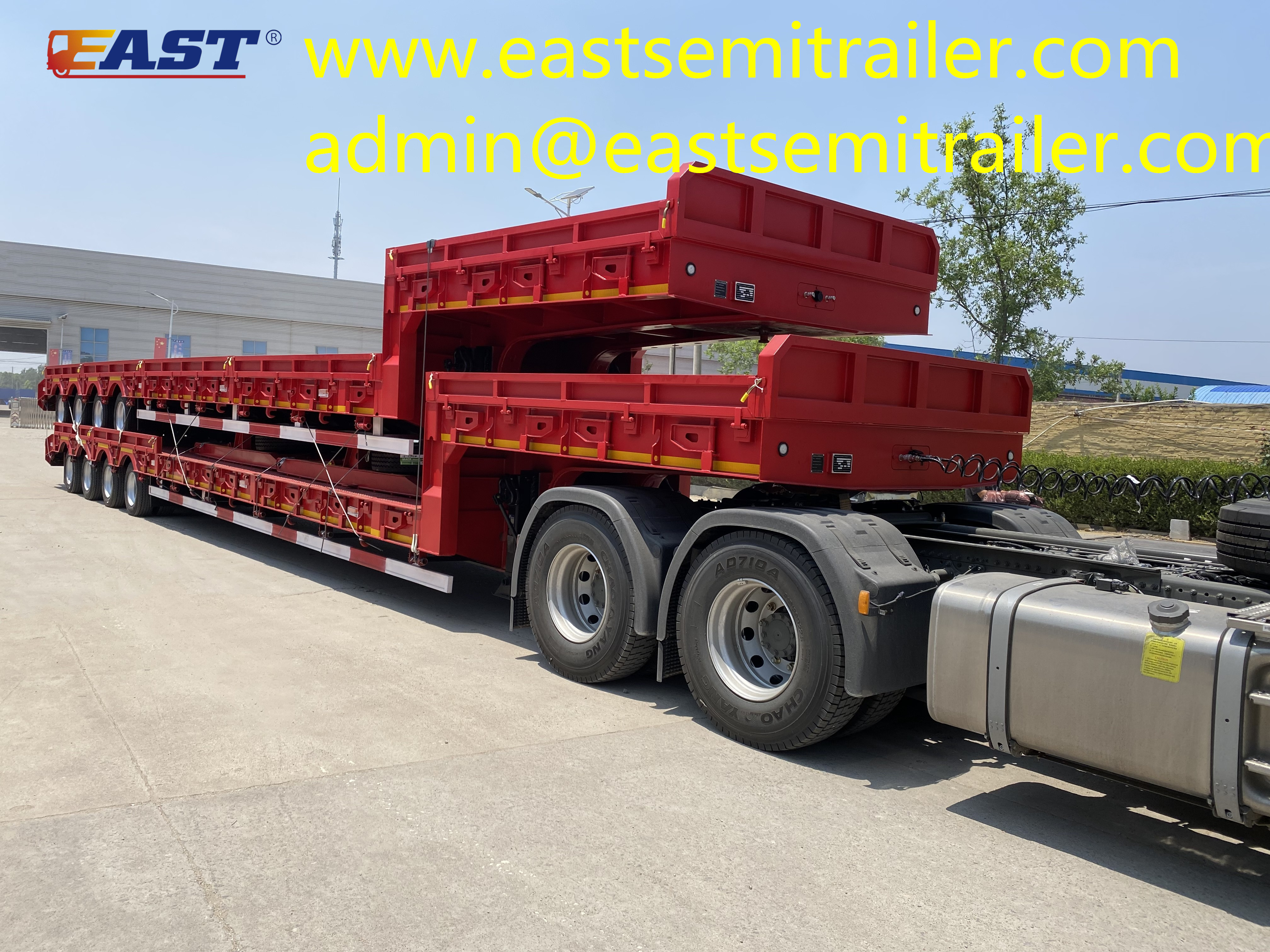 Four-axle low-bed trailer exported to Uzbekistan