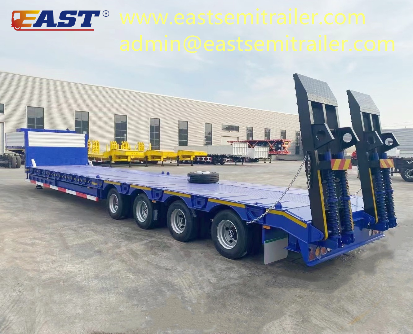 4 axle Lowbed trailer with twist lock installed