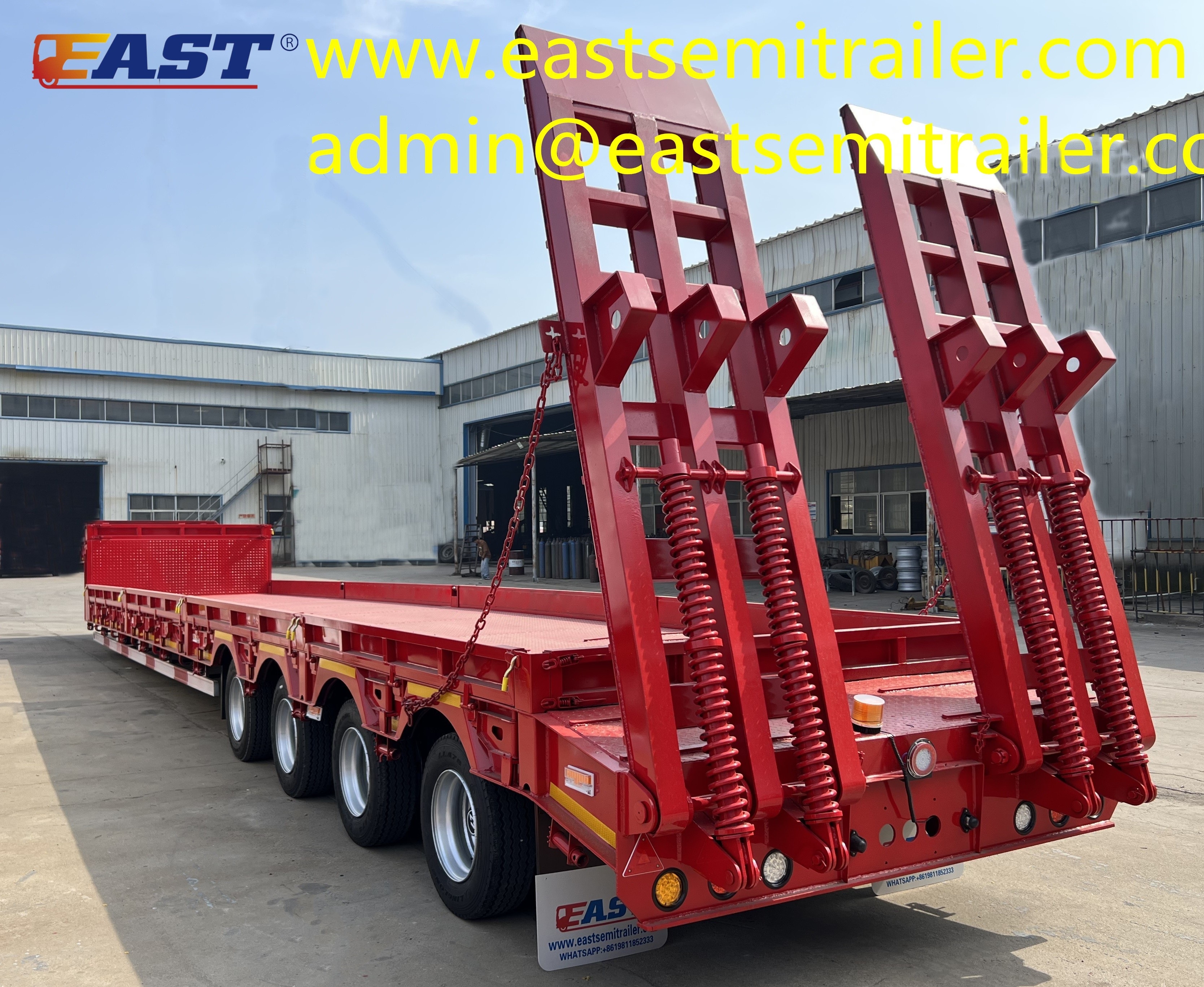 4-axle lowbed trailer with extendable sides