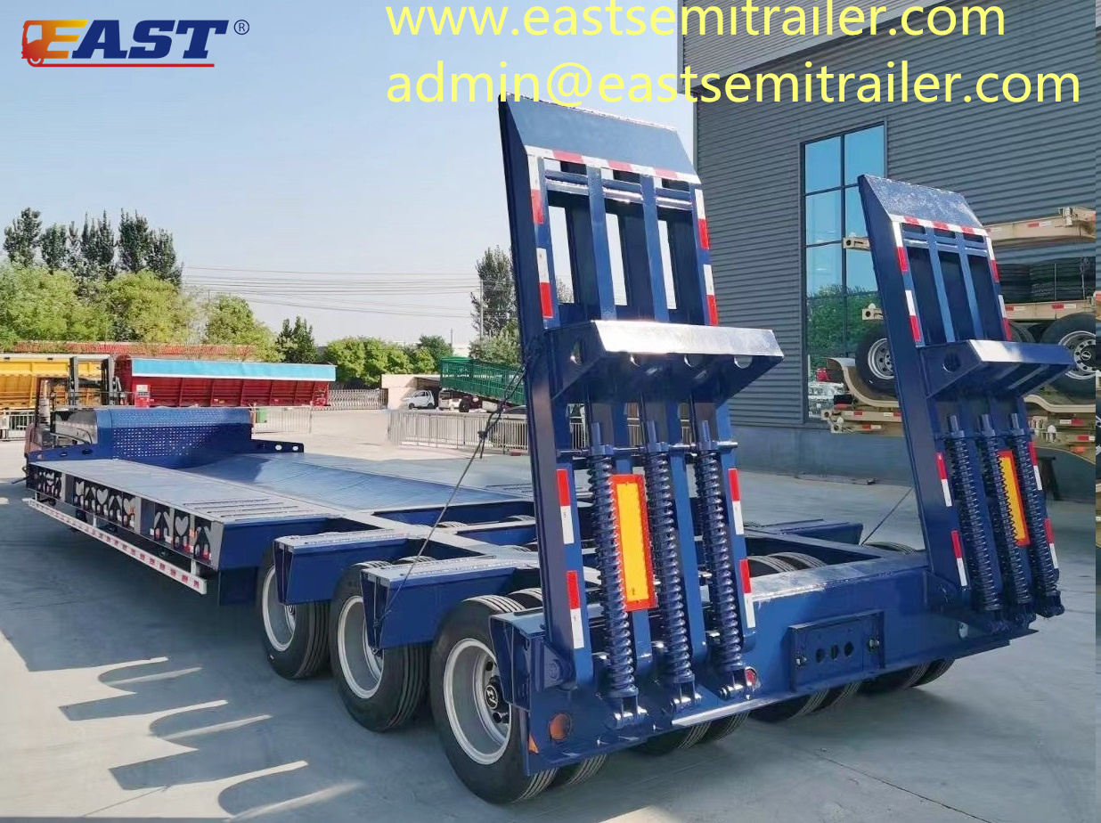 3 Line 6 Axle Low Loader Trailer With Double Spring Ramp
