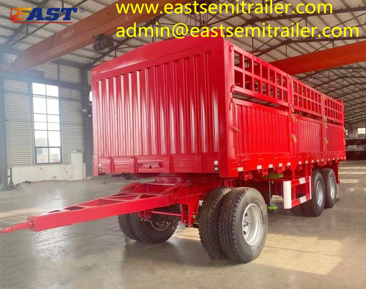 3axle Full Trailer Fence Cargo Trailer