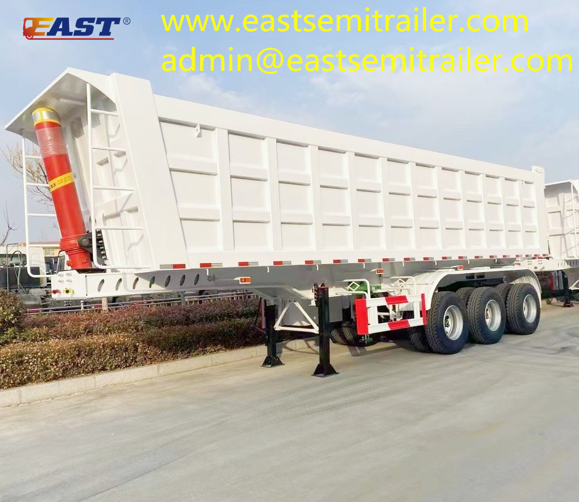 Single point suspension rear dump trailer