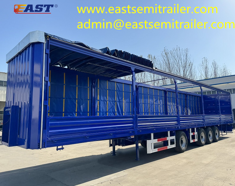 4 axle side curtain trailer