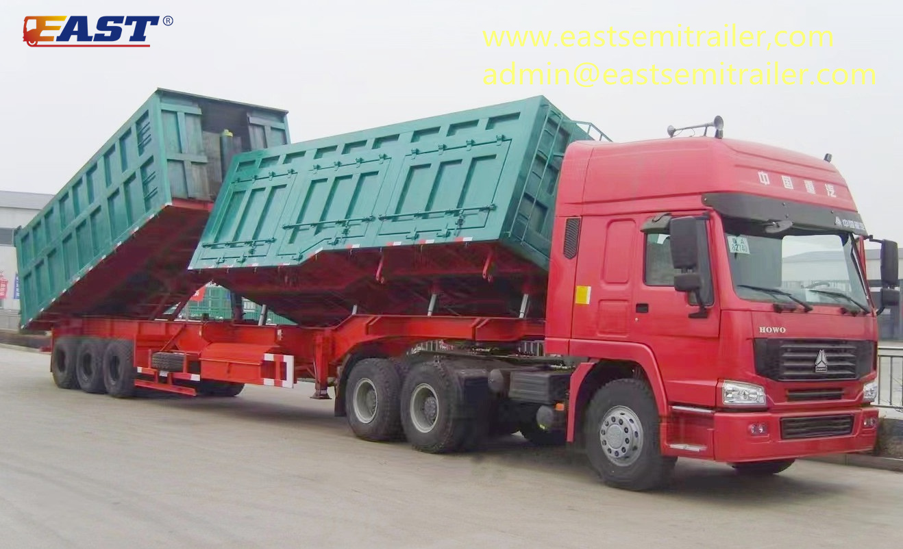 Side and rear dump trailer