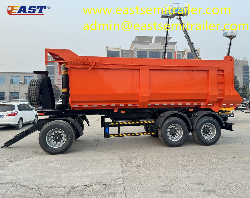 Pull rod type rear dump trailer