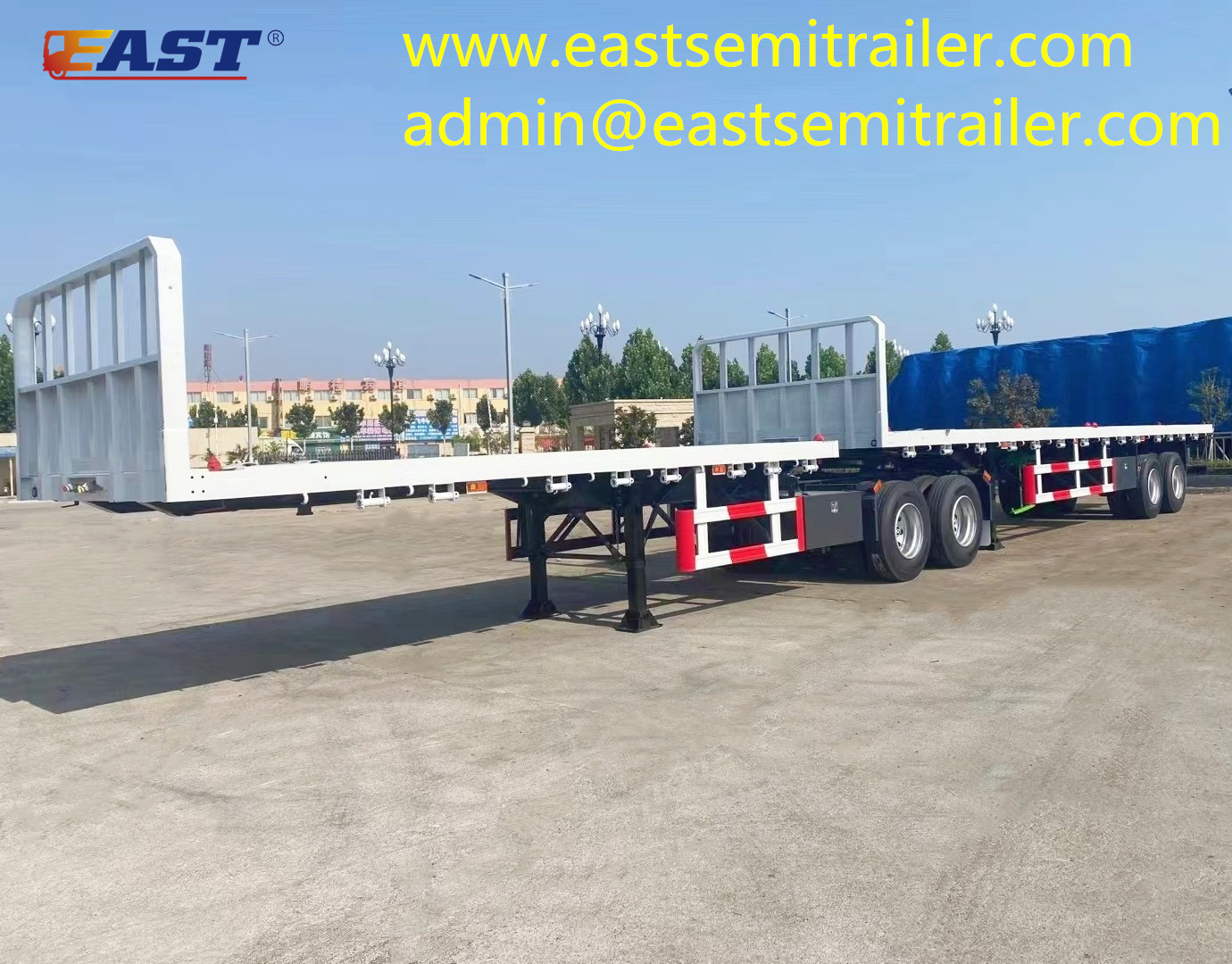 （2+2）Axles Super Tandem Link Flatbed Trailer