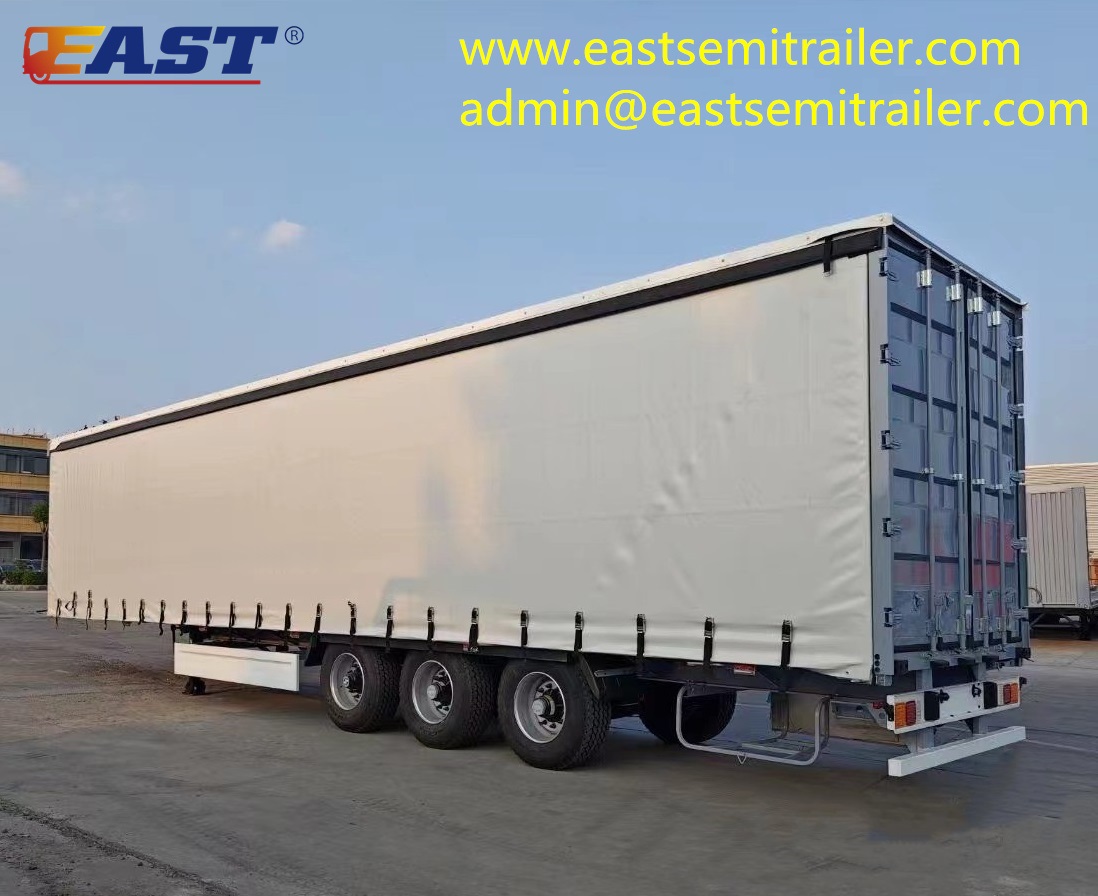Three-axle side curtain semi-trailer