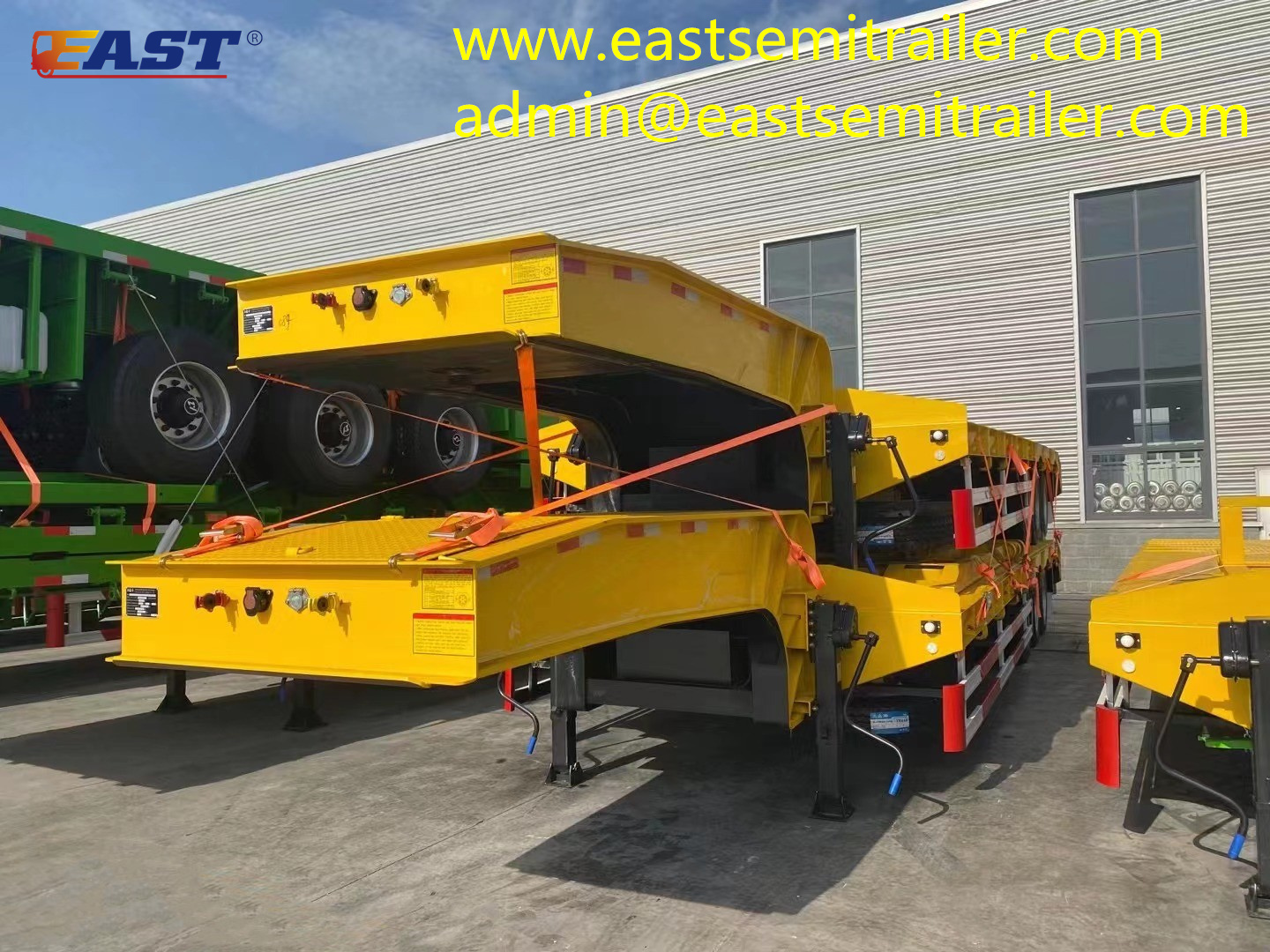 Low-bed trailer shipment