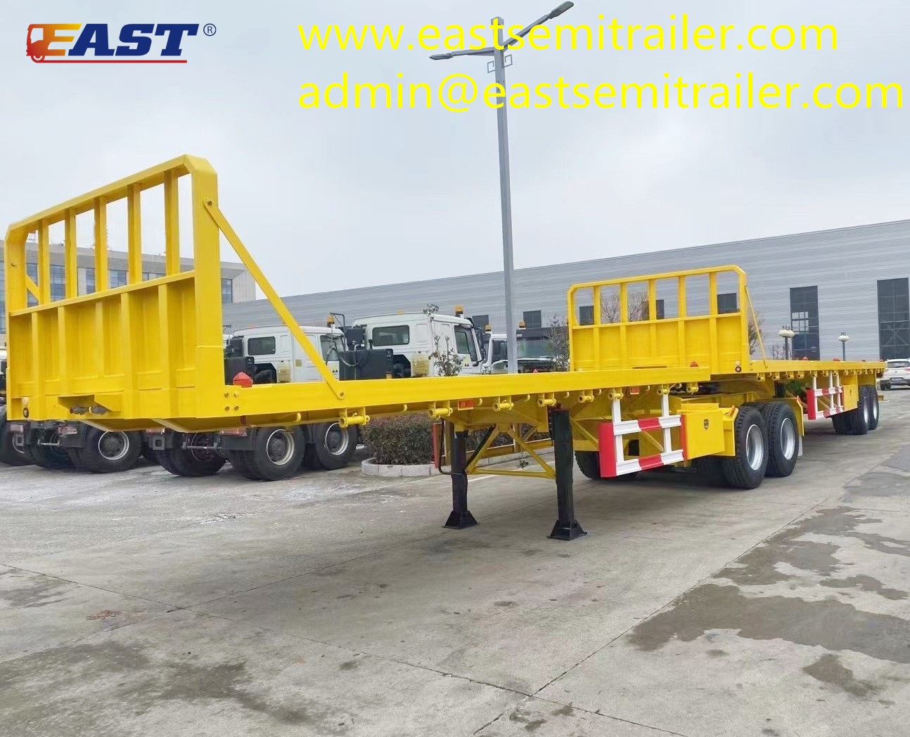 （2+2）Axles Super Tandem Link Flatbed Trailer