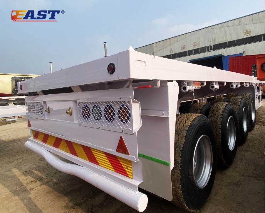 Hot Sale 4 Axles 12.5m Flatbed Trailer 40FT Flatbed Container Semi Trailer 60ton Flatbed Trailer